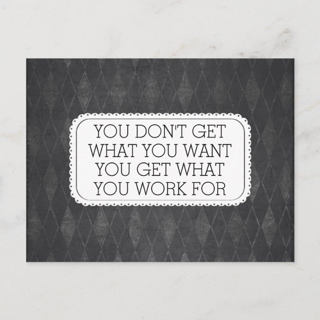 Vintage Chalkboard Style Motivational Postcard (Front)
