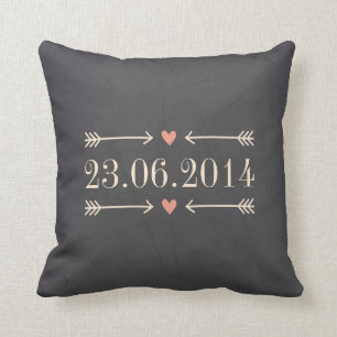 Vintage Chalkboard Style Wedding Day Design Cushion