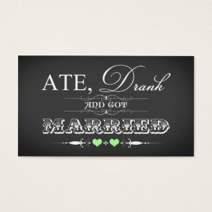 Vintage Chalkboard Style Wedding Favour Tag - Gree