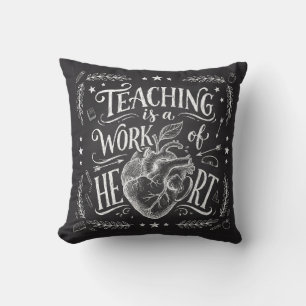 Vintage Chalkboard Teaching is a Work of Heart Pil Cushion