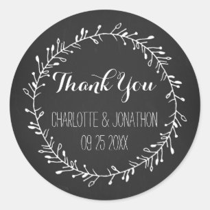 Vintage Chalkboard Thank You Wedding Favour Tags