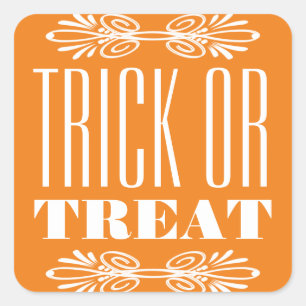 Vintage Chalkboard Trick or Treat Halloween Square Sticker