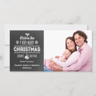Vintage Chalkboard Typography Holiday Card