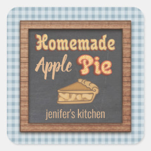 Vintage chalkboard typography homemade apple pie square sticker