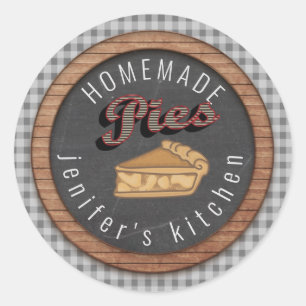 Vintage chalkboard typography homemade pies classic round sticker
