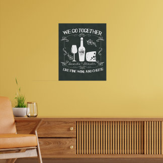 Vintage Chalkboard We Go Together Typography Poster