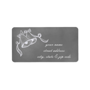 Vintage Chalkboard Wedding Bells Address Labels