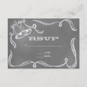 Vintage Chalkboard Wedding Bells RSVP