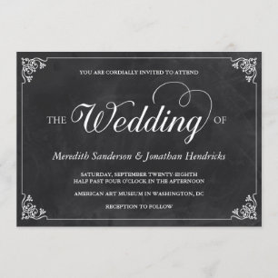 Vintage Chalkboard Wedding Invitation