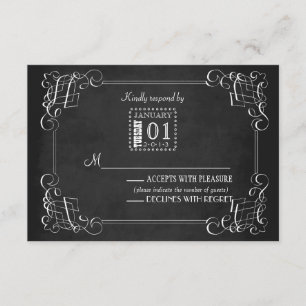Vintage Chalkboard Wedding Response Card