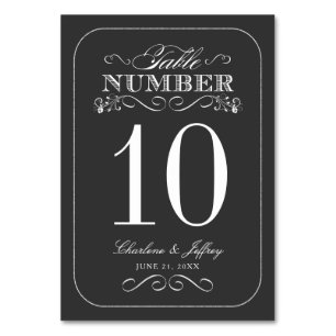 Vintage Chalkboard Wedding Table Number