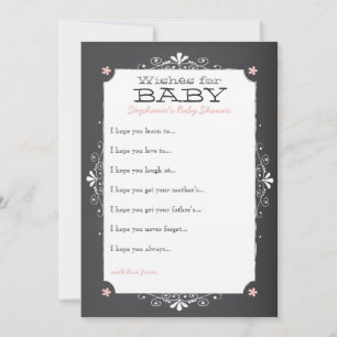 Vintage Chalkboard Wishes for Baby Shower Card