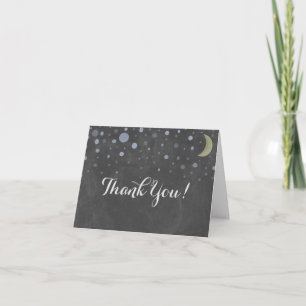Vintage Chalkboard with Moon Thank You Card