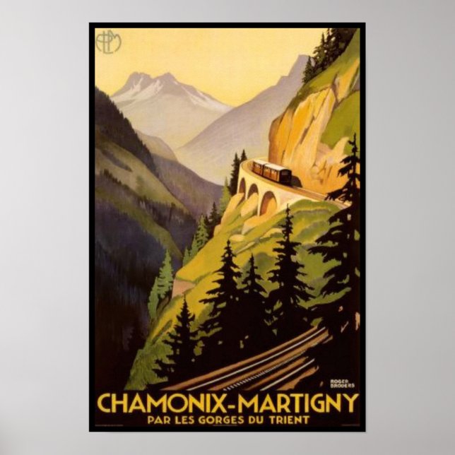 Vintage Chamonix-Martigny Travel Poster (Front)