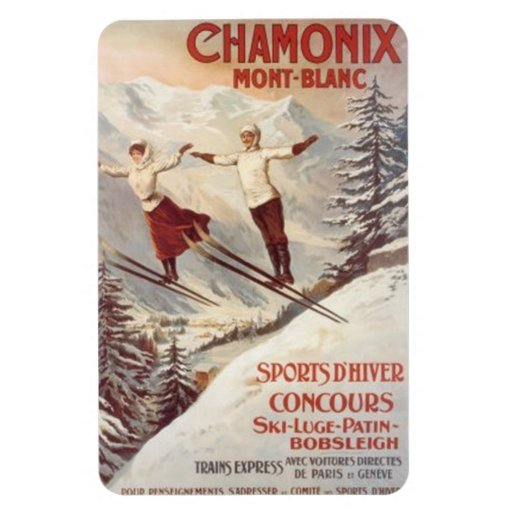 Image of Vintage Chamonix, Mont-Blanc, France - Magnet