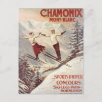 Vintage Chamonix, Mont-Blanc, France -
