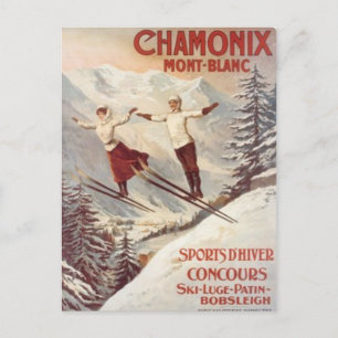 Vintage Chamonix, Mont-Blanc, France - Postcard