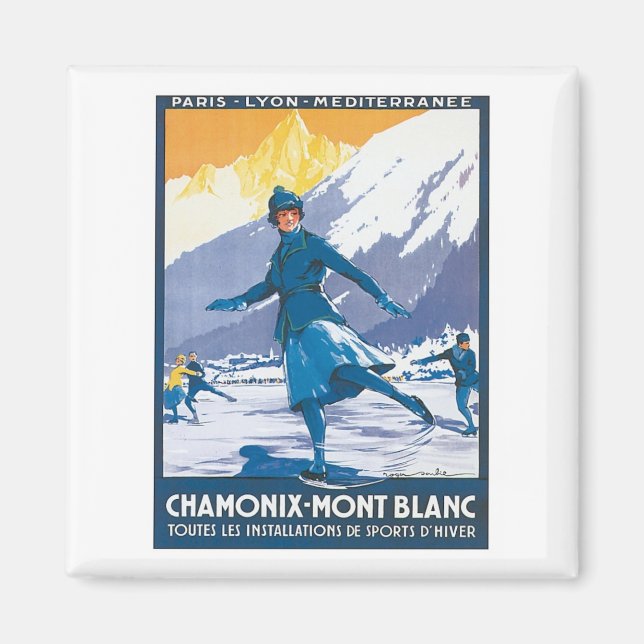 Vintage Chamonix Mont Blanc Magnet (Front)