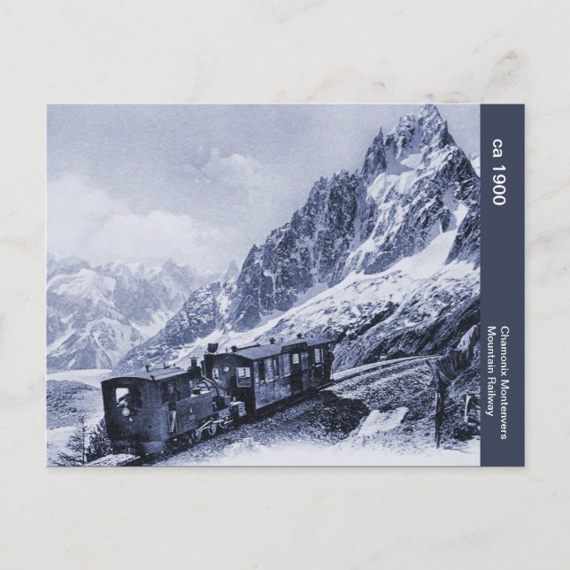 vintage Chamonix Mont Blanc Mountain Railway Postcard (Front)