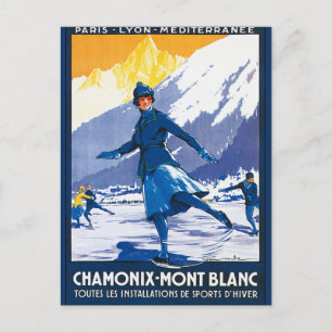 Vintage Chamonix - Mont Blanc Poster Postcard