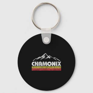 Vintage chamonix retro mountain mens womens key ring