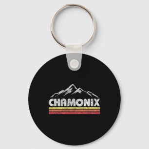 Vintage Chamonix Retro Mountain Mens Womens Souven Key Ring