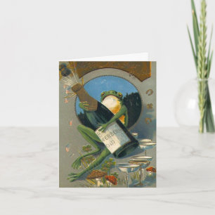 Vintage Champagne New year Holiday Card