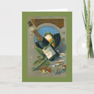 Vintage Champagne New year Holiday Card