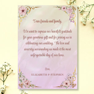  Vintage Champagne Peony Thank You Card