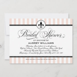 Vintage Champagne Pink French Bridal Shower Invitation