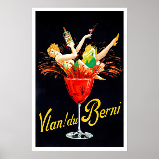 Vintage Champagne Wine Bottle Drink Kitchen Art Poster