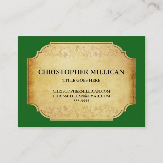 Vintage Champagne Wine Label Business Card (Front)