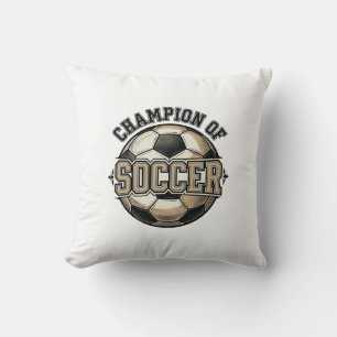 Vintage Champion of Soccer Ball Shirt Design_1 Cushion