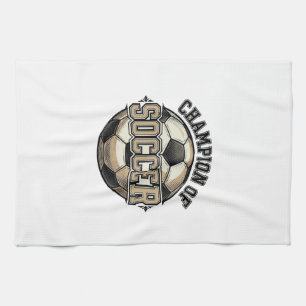 Vintage Champion of Soccer Ball Shirt Design_1 Tea Towel