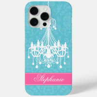 Vintage Chandelier and Damask Pattern