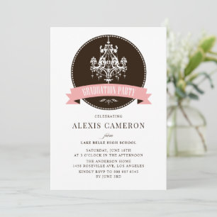 Vintage Chandelier Classic Graduation Invitation