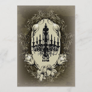 Vintage Chandelier Lily vintage Bridal Shower Invitation