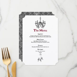 Vintage Chandelier Menu