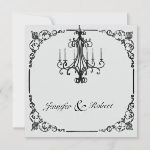 Vintage Chandelier Wedding Invitation