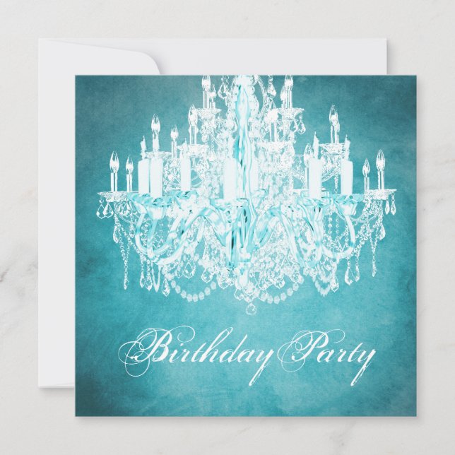 Vintage Chandelier Womans 40th Birthday Party Invitation (Front)