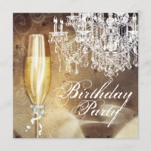 Vintage Chandelier Womans Birthday Party Invitation