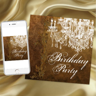 Vintage Chandelier Womans Birthday Party Invitation