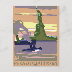 Vintage Change of Address, Statue of Liberty NYC Announcement Postcard