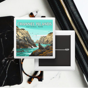 Vintage Channel Islands National Park 15 Cm Square Badge