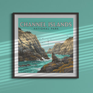Vintage Channel Islands National Park Poster