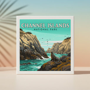 Vintage Channel Islands National Park Tile