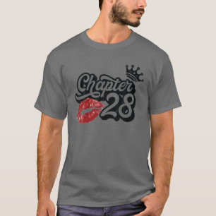 Vintage Chapter 28 Classy Lips Happy Birthday 28 Y T-Shirt