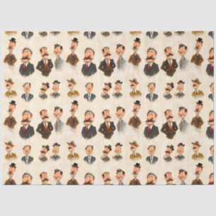 Vintage characature gentlemen tissue paper