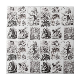 Vintage characters from Alice in Wonderland  Tile