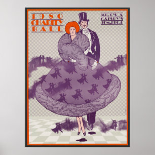 Vintage Charity Ball Advertisement  Poster